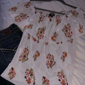 Medium a.n.a. Open Shoulder Floral Top